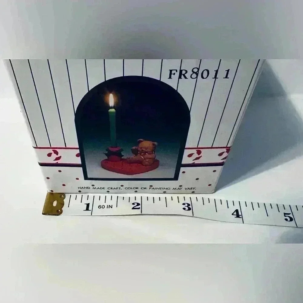Vintage 1988 Teddy Bear Heart Candle, New In Box - Picture 9 of 10